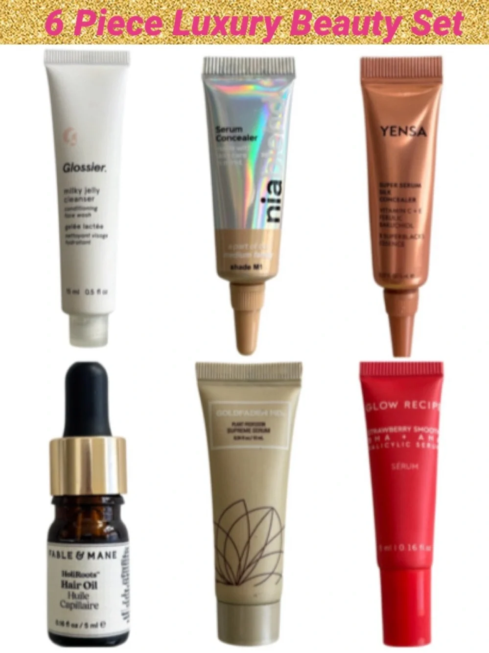 Luxury Beauty Bundle Glossier Glow Recipe Fable & Mane New Sephora Travel Set